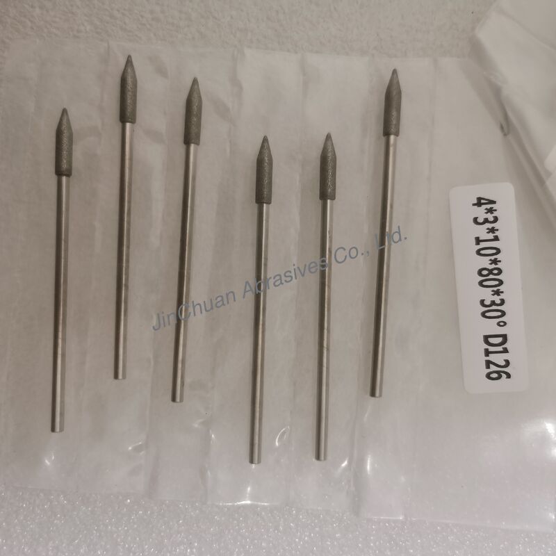 Custom-Made 4*3*10*80mm  17°-120° D126 Electroplated Grinding bits For Cemented Carbide