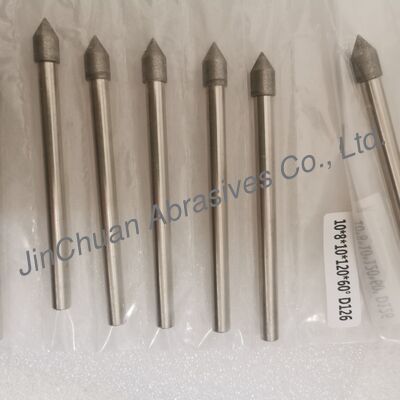 Kundenspezifische 10*8*10*120mm 30°-120° D126 galvanisierte Schleifstifte für Hartmetall