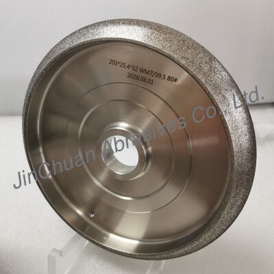Individuell elektroplatiertes CBN-Rad mit 203 mm OD und WM 7/39.5 Profil für Holzbandsägen